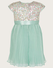 Baby Disco Sequin Pleated Dress, Green (MINT), large