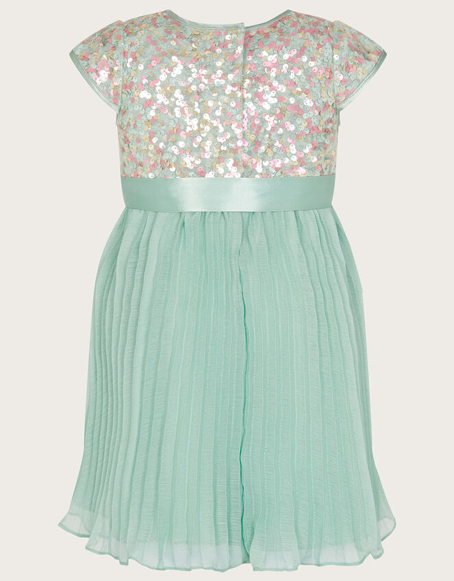 Baby Disco Sequin Pleated Dress, Green (MINT), large