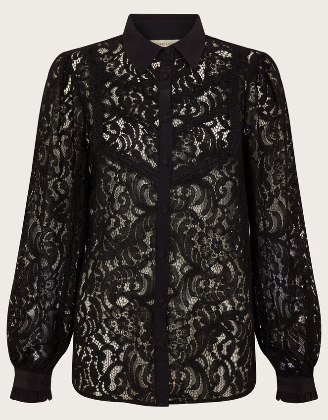 Logan Lace Blouse, Black (BLACK), large