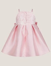 Baby Juniper Satin Lace Bow Bridesmaid Dress, Pink (PINK), large