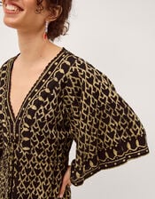 Arti Print Midi Kaftan, Black (BLACK), large