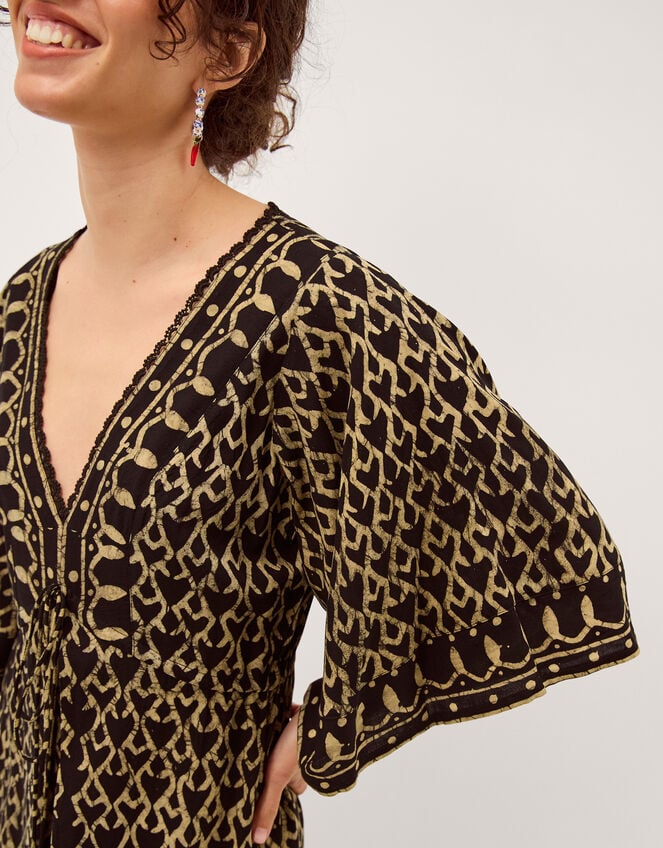 Arti Print Midi Kaftan, Black (BLACK), large