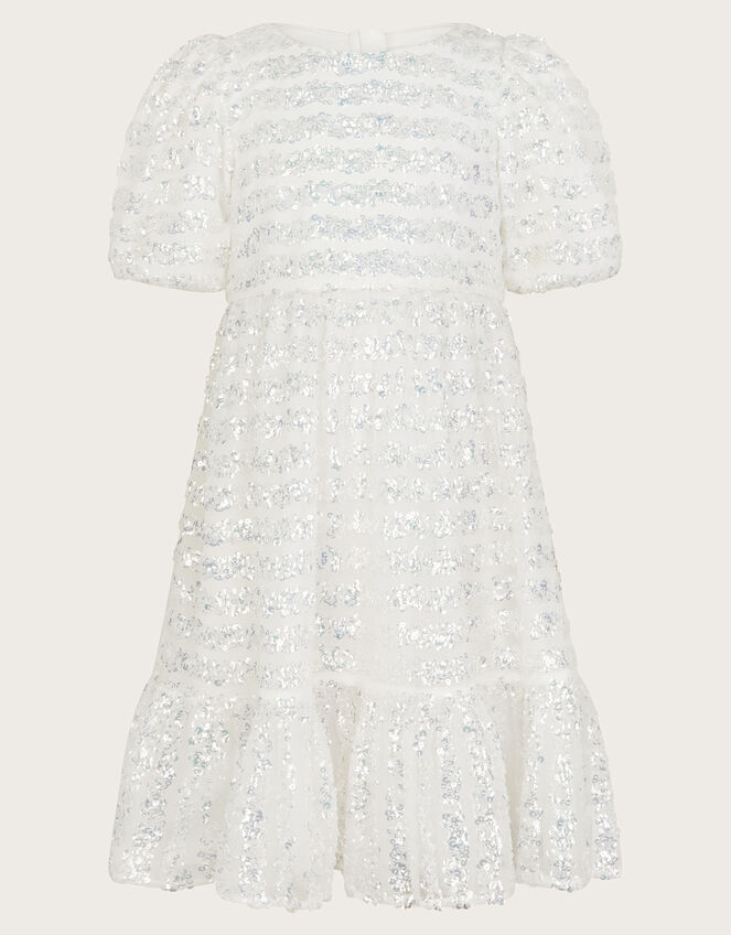 Pippa Sequin Stripe Tunic Dress, Ivory (IVORY), large