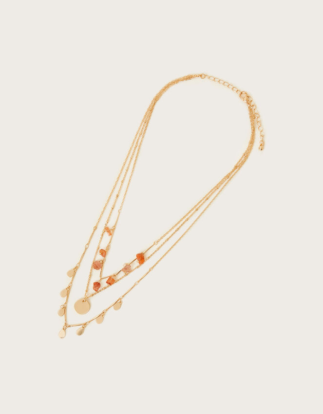 Stone Charm Layered Necklace, , large