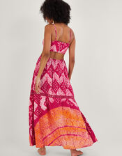 Bandhani Dye Print Maxi Dress in LENZING™ ECOVERO™, Pink (PINK), large