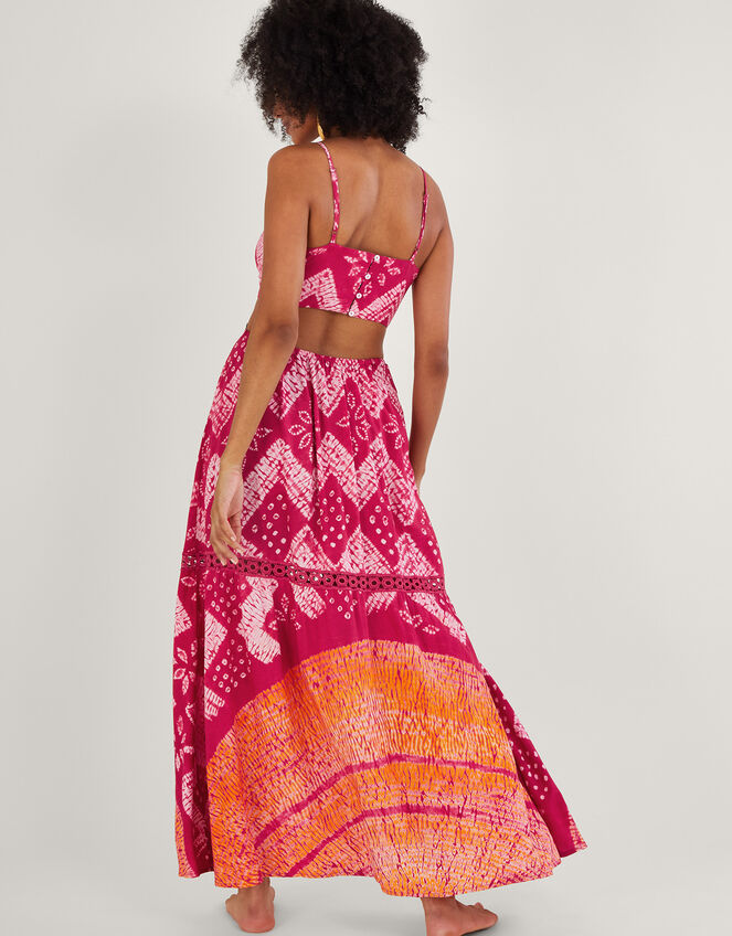 Bandhani Dye Print Maxi Dress Pink Bandhani Dye Print Maxi Dress Pink