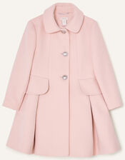 Bustle Back Bow Coat, Pink (PALE PINK), large