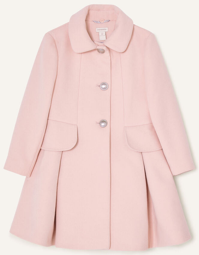 Bustle Back Bow Coat, Pink (PALE PINK), large