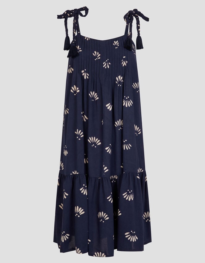 Briana Strappy Batik Mini Dress, Blue (NAVY), large