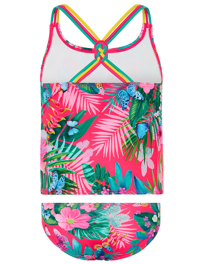 Palm Print Tankini Set, Pink (PINK), large