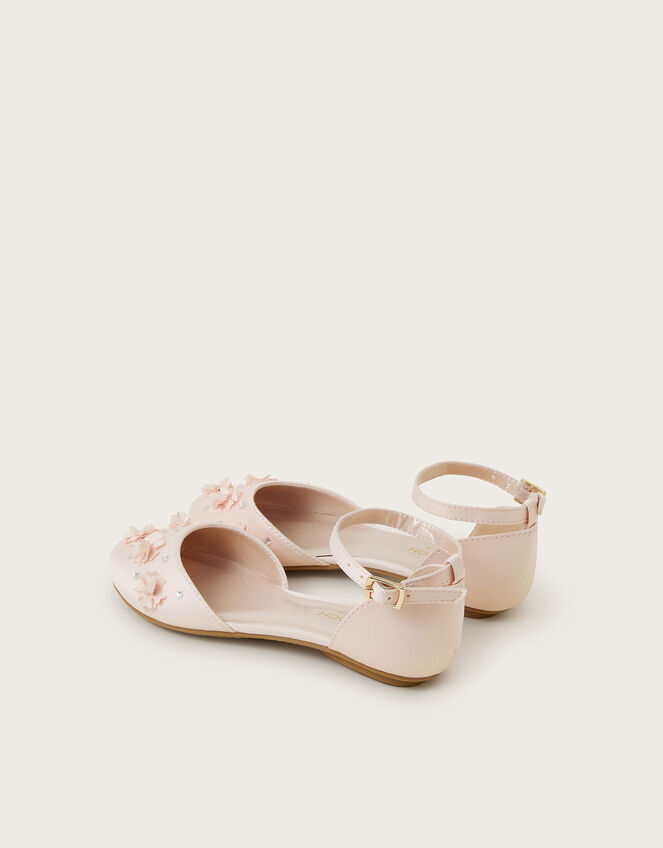 Embellished Floral Two-Part Ballet Flats, Pink (PINK), large