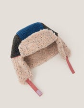 Colourblock Borg Trapper Hat, Multi (MULTI), large