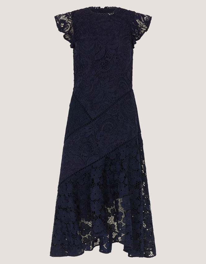 Gina Floral Lace Midi Dress, Blue (NAVY), large