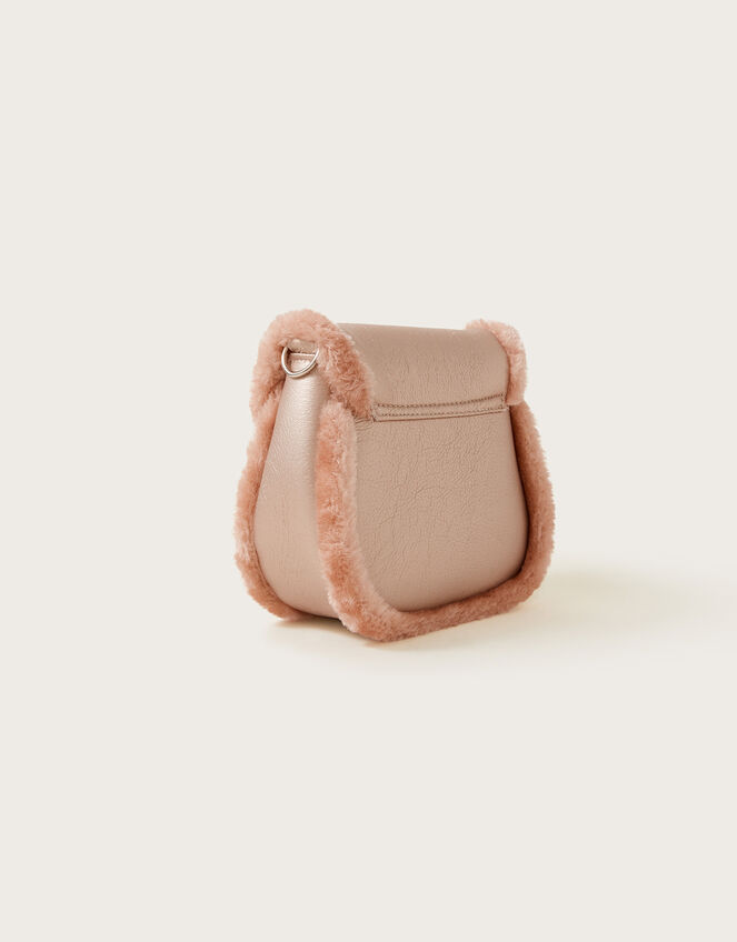 Boutique Metallic Fluffy Cross-Body Bag, , large