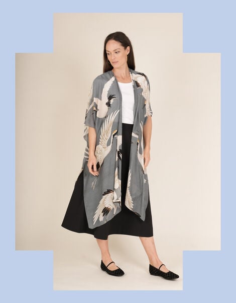 One Hundred Stars Stork Print Throwover, , large