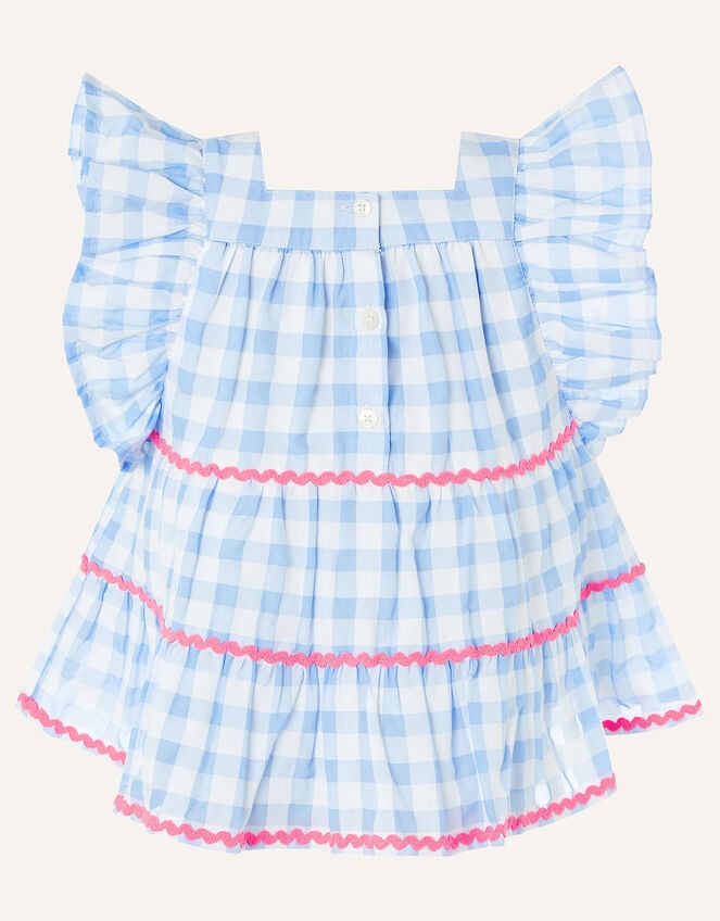 Gingham Woven Top, Blue (BLUE), large