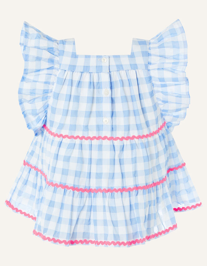 Gingham Woven Top, Blue (BLUE), large