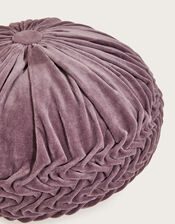Round Smocked Cushion, Purple (LILAC), large