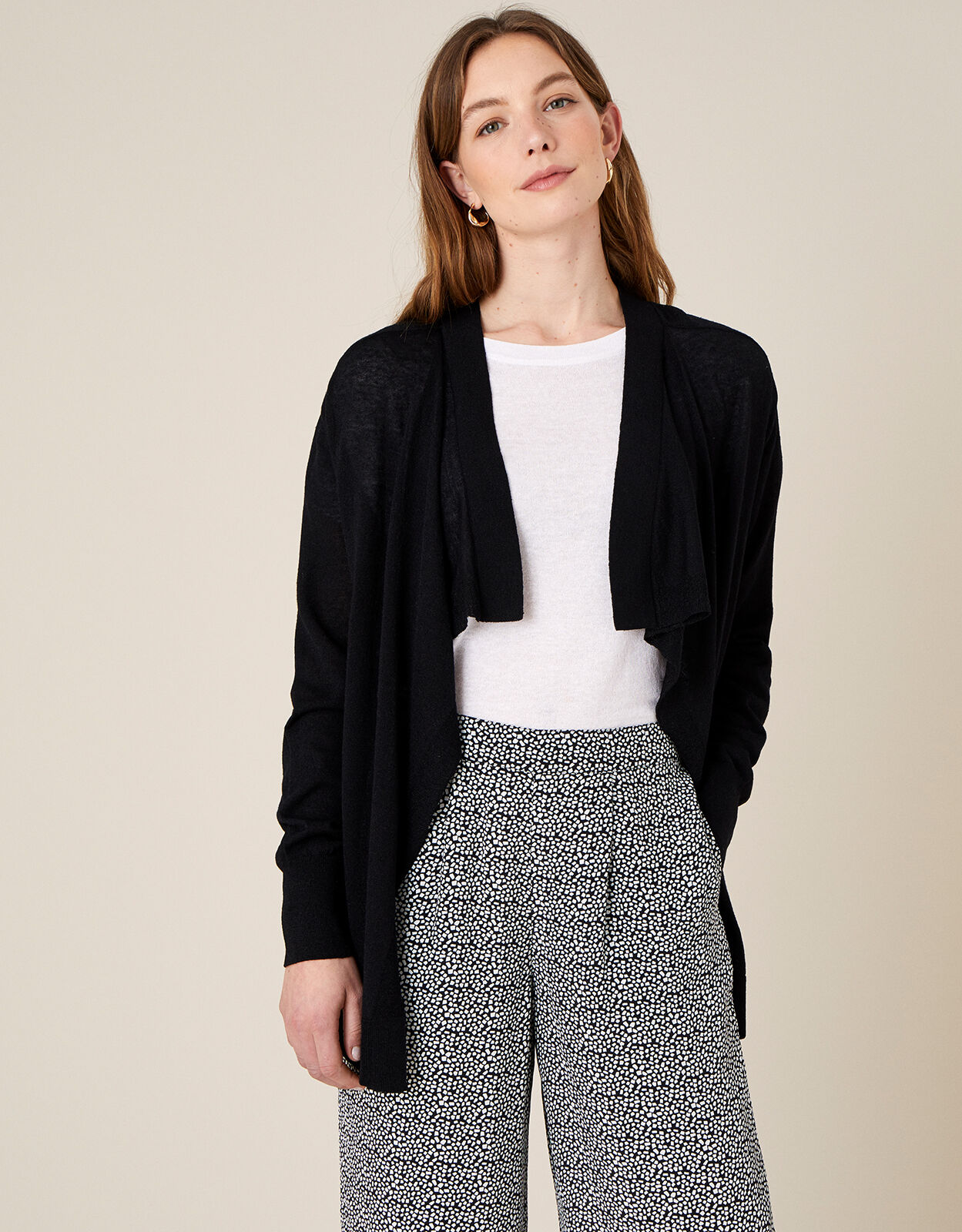 Linen waterfall cardigan online