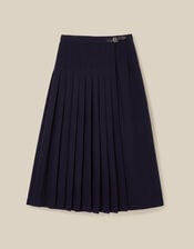 Nancy Pleated Midi Skirt, Blue (NAVY), large