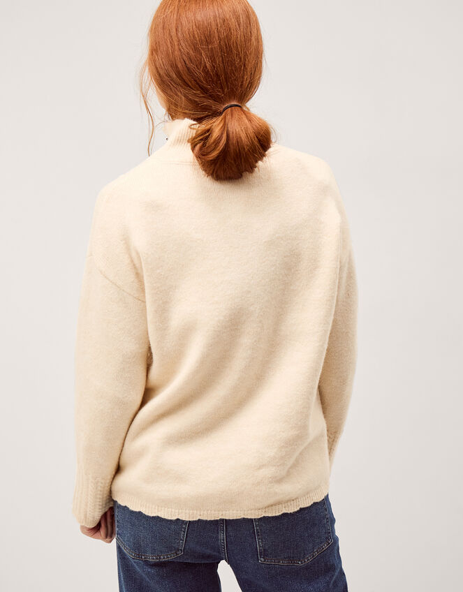 Em Floral Embroidered Knit Sweater, Ivory (IVORY), large