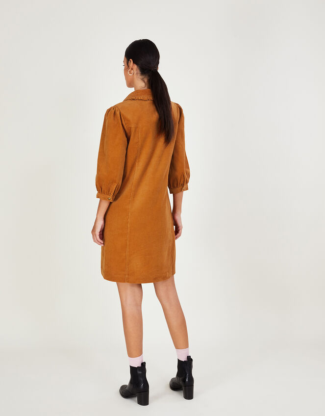 Eliza Plain Cord Dress, Tan (TAN), large