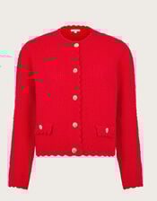 Suki Stitch Cardigan, Red (RED), large
