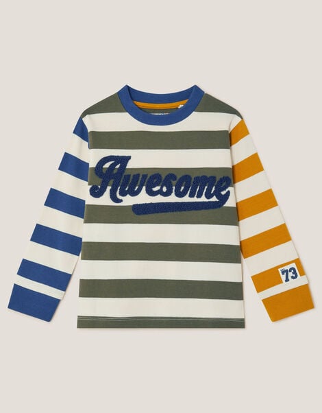 Awesome Stripe Long Sleeve Top, Yellow (YELLOW), large