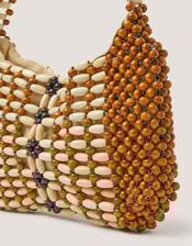 Mira Wooden Bead Shoulder Bag, , large