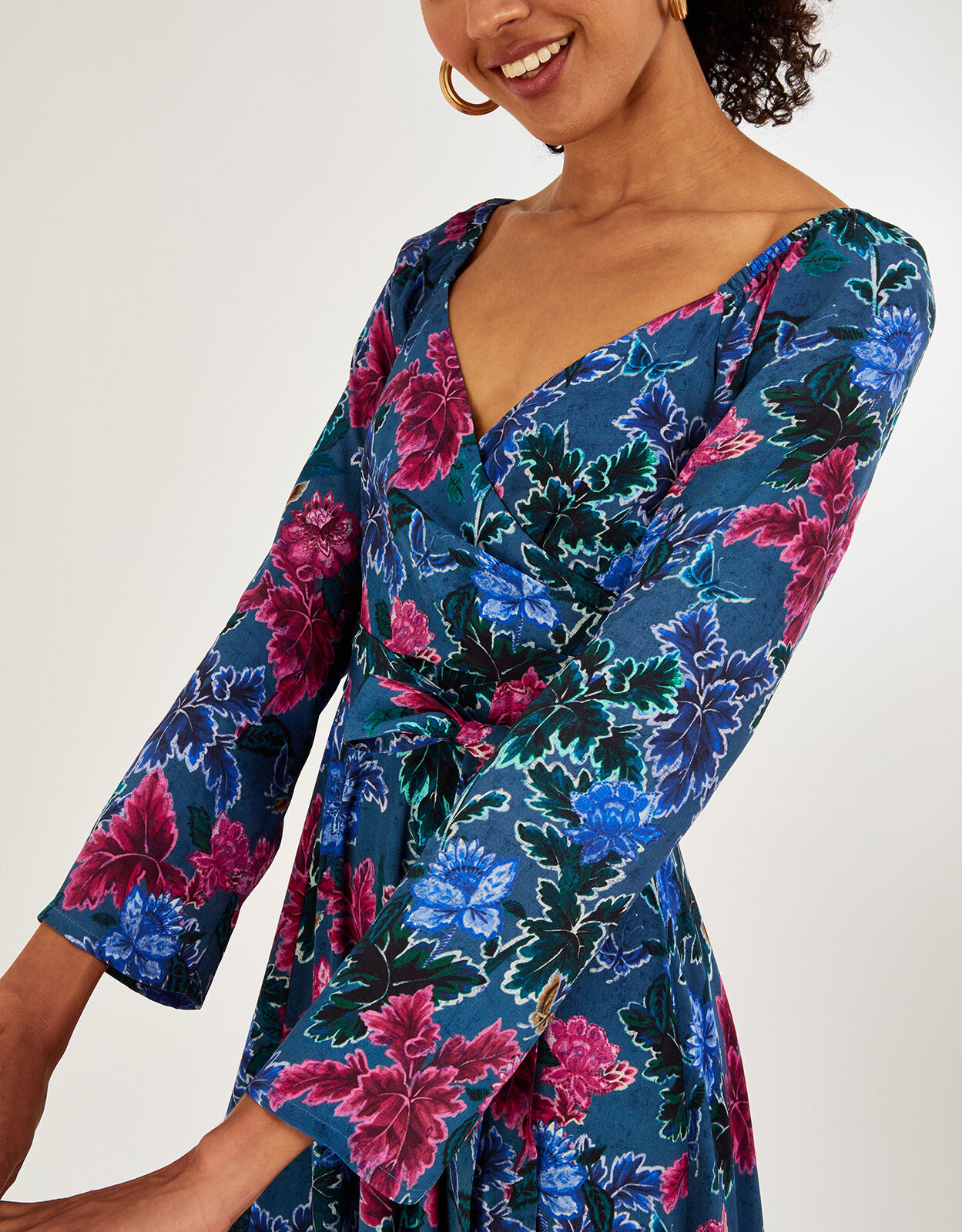 Monki velvet deals wrap dress