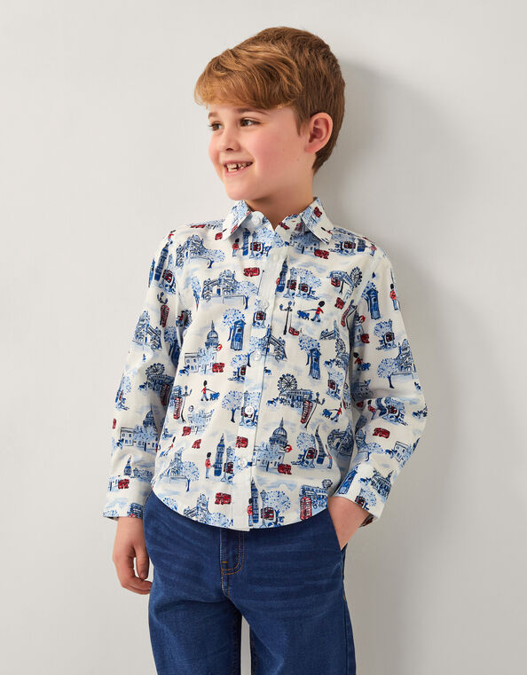 London Print Shirt, Ivory (IVORY), large