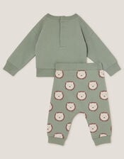 Newborn Lion Jumper and Leggings Set, Green (GREEN), large