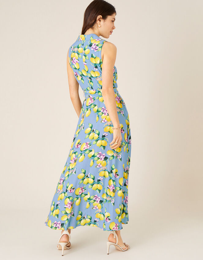 Libra Lemon Midi Dress, Blue (BLUE), large