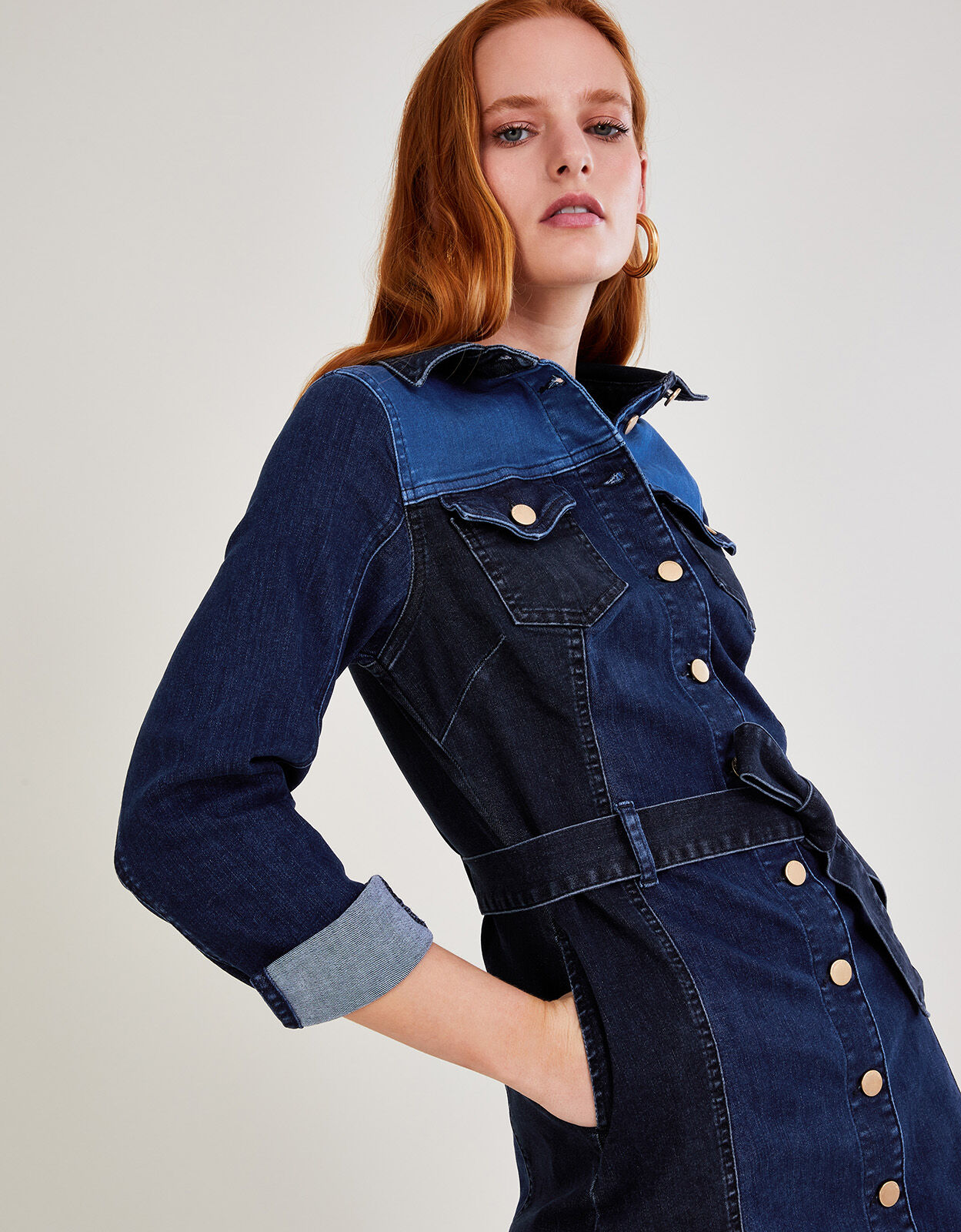 Denim dress with patches hot sale