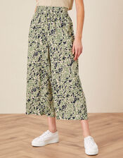 Printed Culottes in LENZING™ ECOVERO™, Green (KHAKI), large