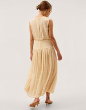 Georgia Drop Hem Midi Dress, Yellow (YELLOW), large