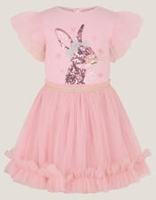 Bunny Sequin Disco Dress, Pink (PINK), large
