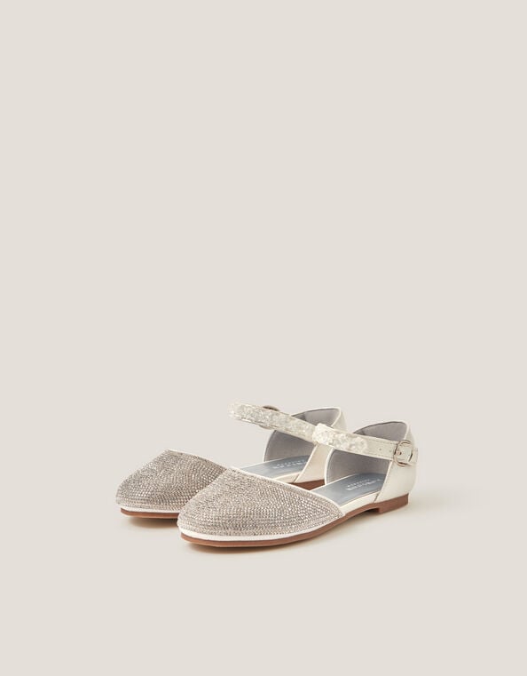 Diamant&eacute; Closed Toe Flats, Silver (SILVER), large