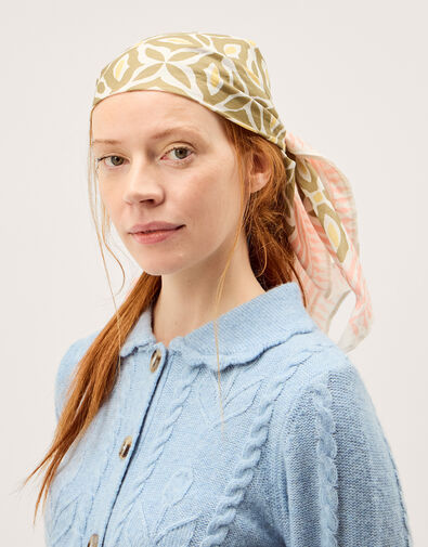 Elma Floral Print Bandana Scarf, , large