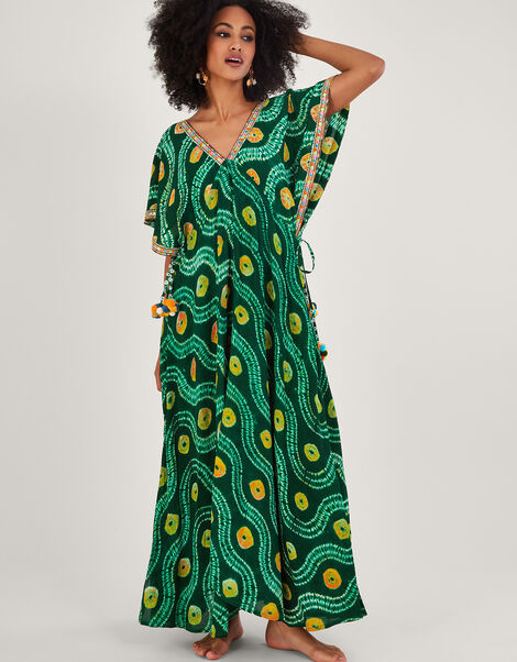Bandhani Tie Dye Dress with LENZING™ ECOVERO™, Green (GREEN), large