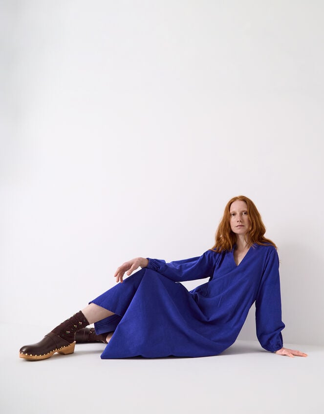 East Mahi Corduroy Midi Dress, Blue (BLUE), large