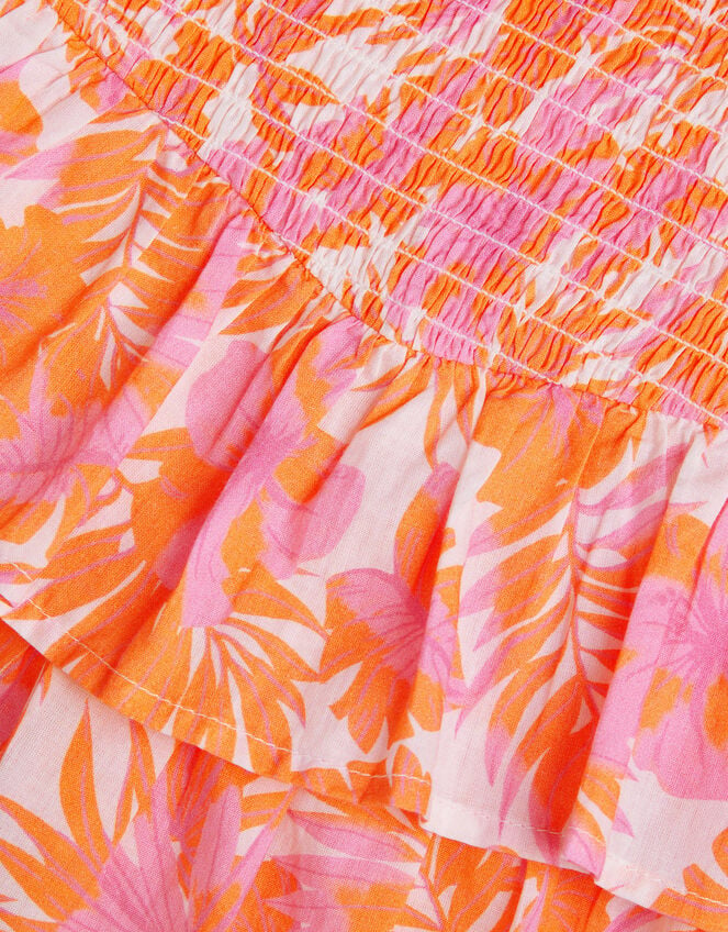 Tinashe Palm Print Skort, Orange (CORAL), large