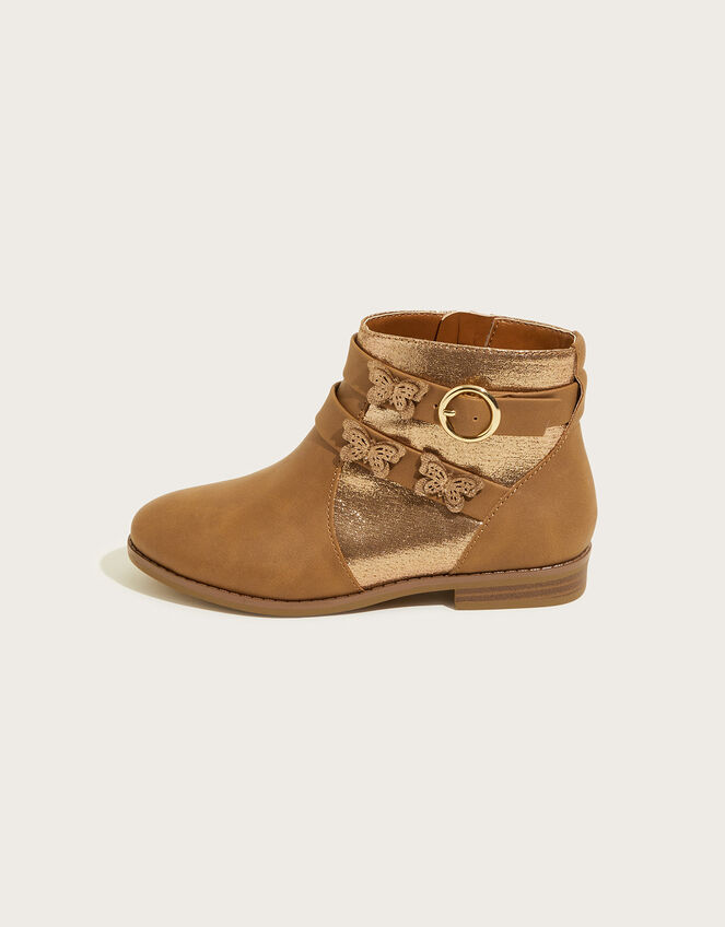 Shimmer Butterfly Boots, Tan (TAN), large