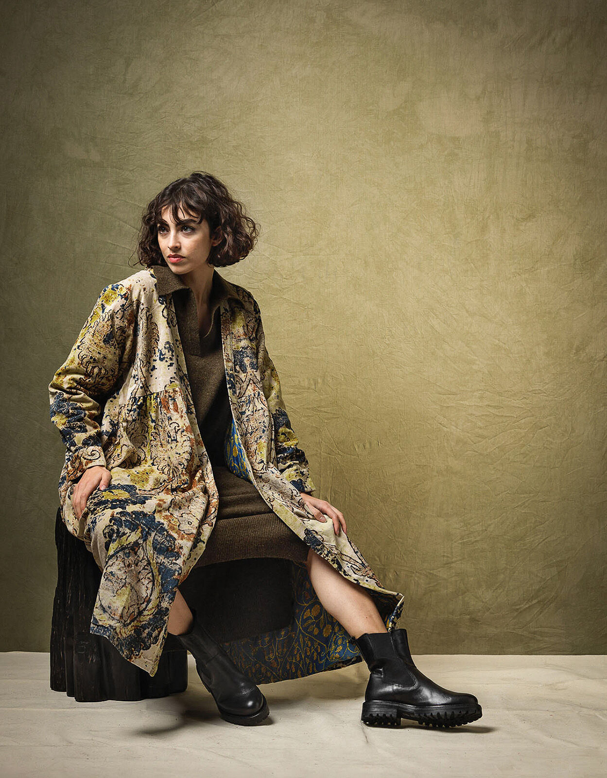 One Hundred Stars Dhurrie Velvet Duster Coat