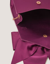 Satin Bow Bag, Red (BURGUNDY), large