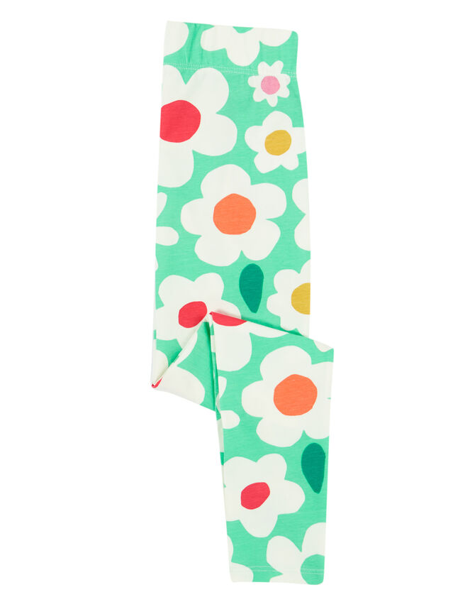 Frugi Leona Printed Leggings, Green (GREEN), large