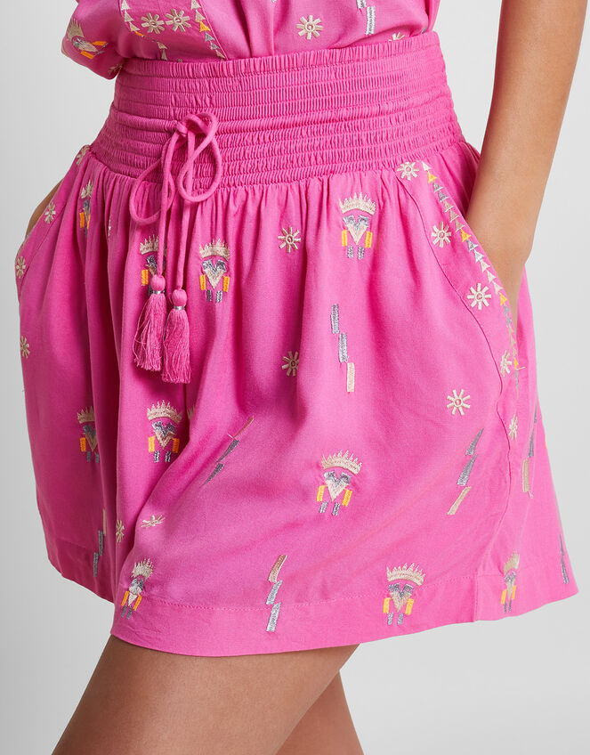 Kiran Embroidered Shorts Pink | Shorts | Monsoon