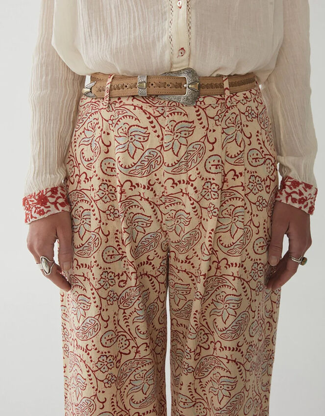 Maison Hotel Wide-Leg Trousers, Cream (CREAM), large
