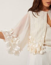 Carly Embellished Floral Cover Up, Ivory (IVORY), large