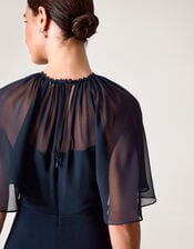 Mona Angel Sleeve Maxi Dress, Blue (NAVY), large